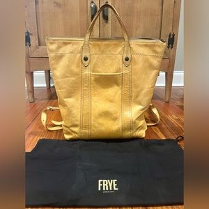 Frye Melissa Convertible Distressed Cognac Leather Style Backpack Or Tote